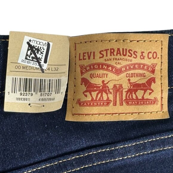 Levi's 724 High Rise Slim Straight Dark Wash Jean READ W24 L32 Casual Stretch - Picture 13 of 15